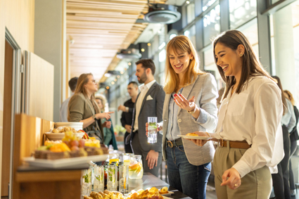 diverse businesspeople during break on seminar